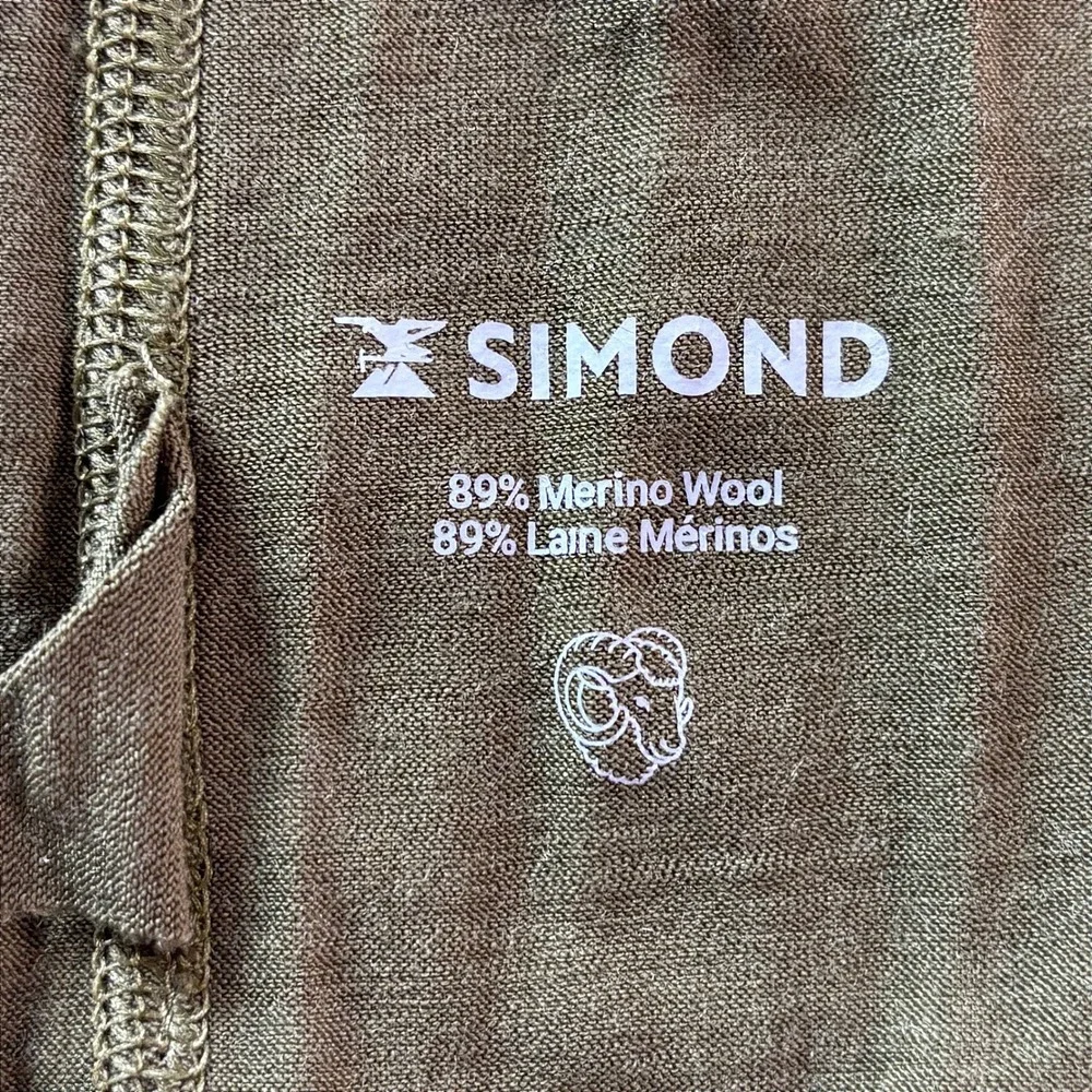 Simond Merino Wool Neck Gaiter Olive Green Cold Weather Hiking Climbing